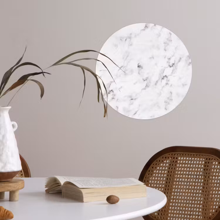 Behangcirkel - Marmer - Luxe - Wit - Grijs - Marmerlook — 4