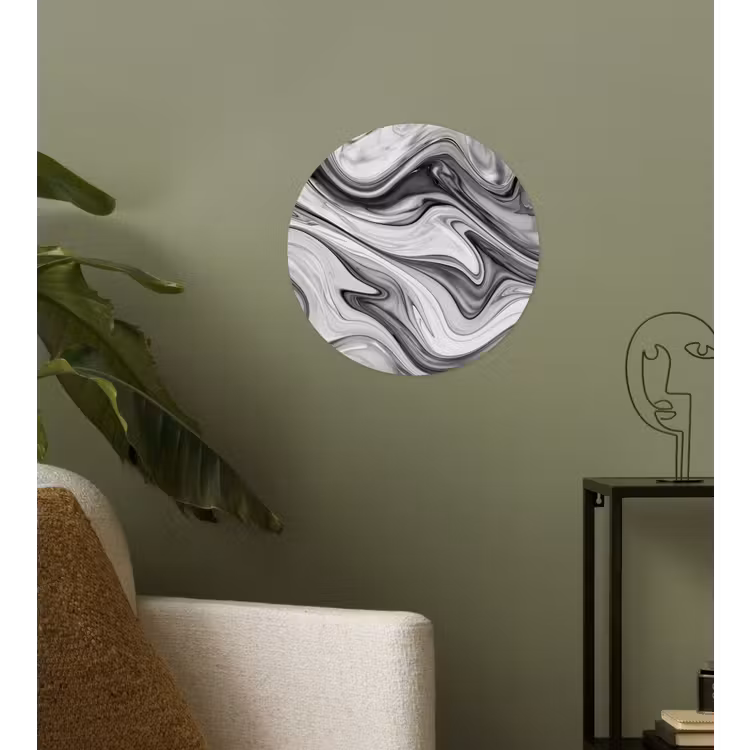 Behangcirkel - Marmer - Patronen - Grijs - Marmerlook - Zwart — 3