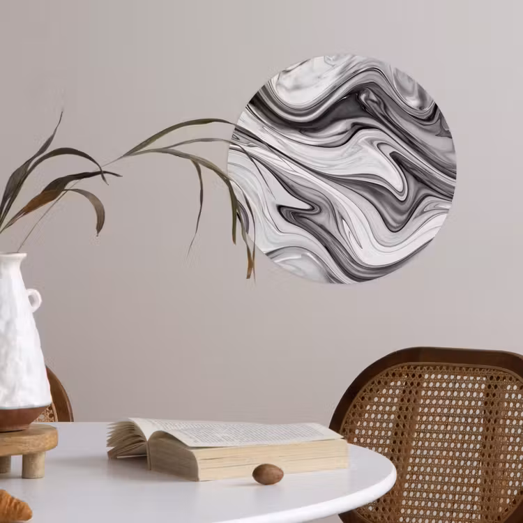 Behangcirkel - Marmer - Patronen - Grijs - Marmerlook - Zwart — 4