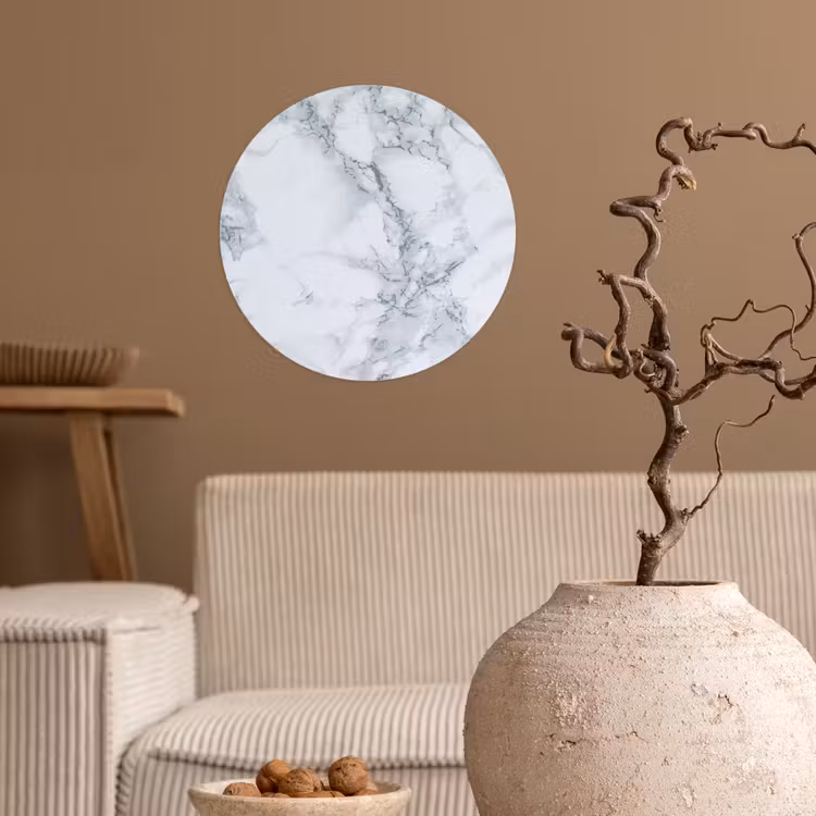 Behangcirkel - Marmer - Patroon - Gijs - Wit - Marmerlook - Luxe — 2
