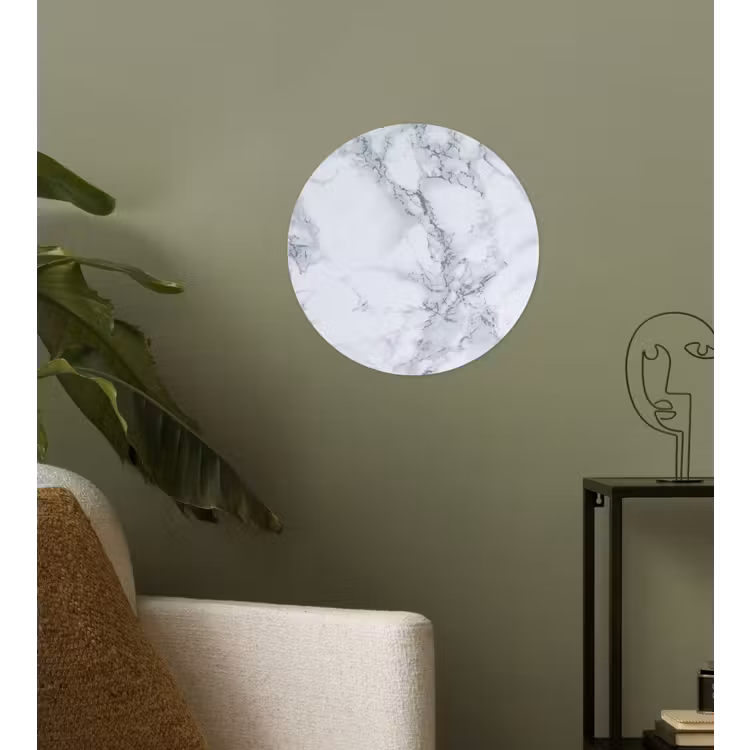 Behangcirkel - Marmer - Patroon - Gijs - Wit - Marmerlook - Luxe — 3