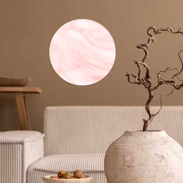 Behangcirkel - Marmer - Roze - Wit - Luxe - Marmerlook — 2