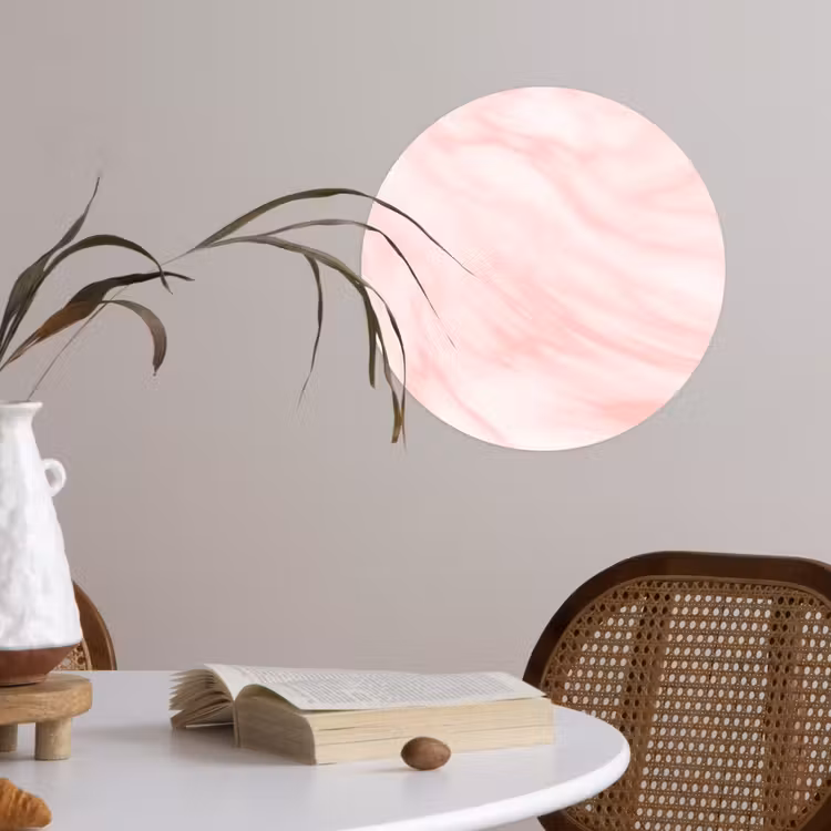 Behangcirkel - Marmer - Roze - Wit - Luxe - Marmerlook — 4