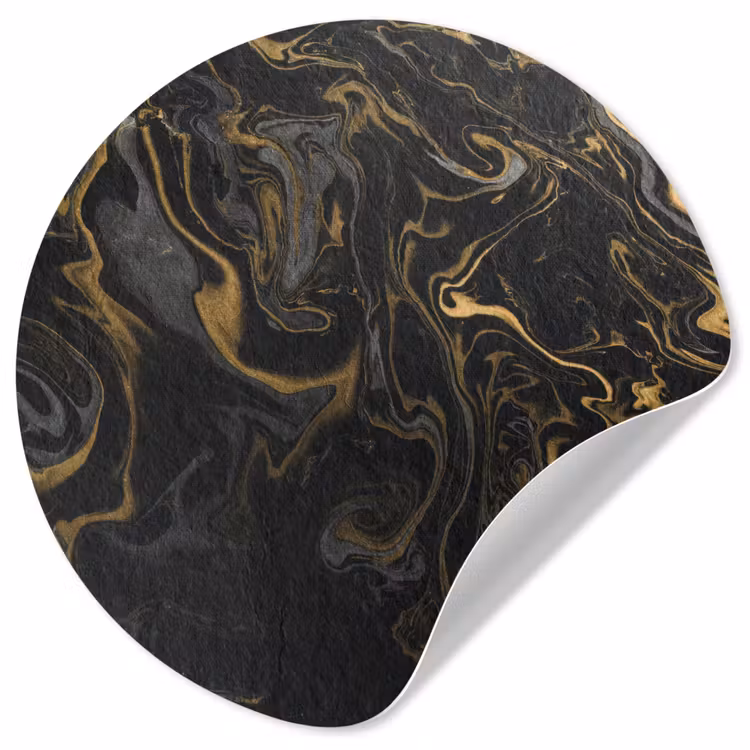 Behangcirkel - Marmer - Textuur - Grijs - Goud - Marmerlook - Luxe — 1