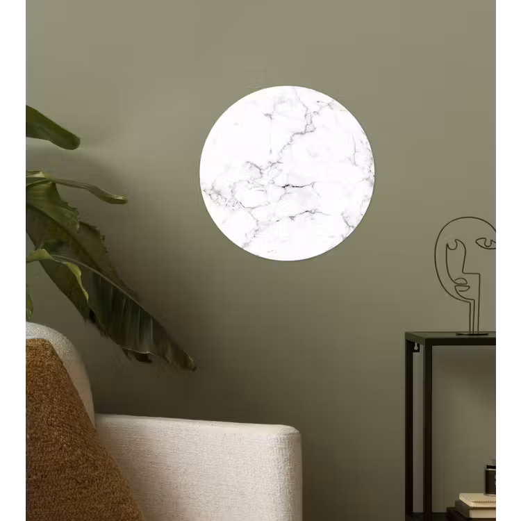 Behangcirkel - Marmer - Wit - Grijs - Luxe - Marmerlook - Structuur — 3