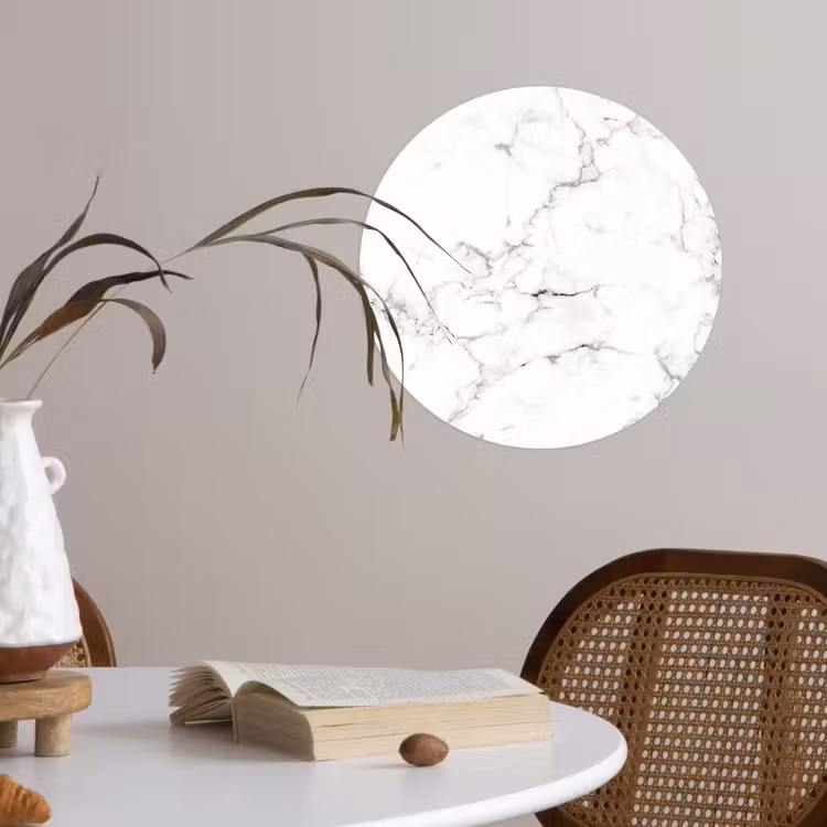 Behangcirkel - Marmer - Wit - Grijs - Luxe - Marmerlook - Structuur — 4
