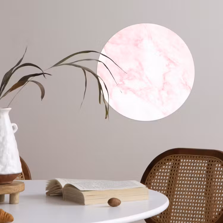 Behangcirkel - Marmer - Wit - Roze - Chic - Marmerlook — 4