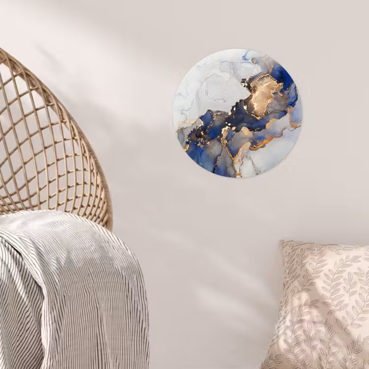 Behangcirkel - Marmer - Blauw - Goud — 5