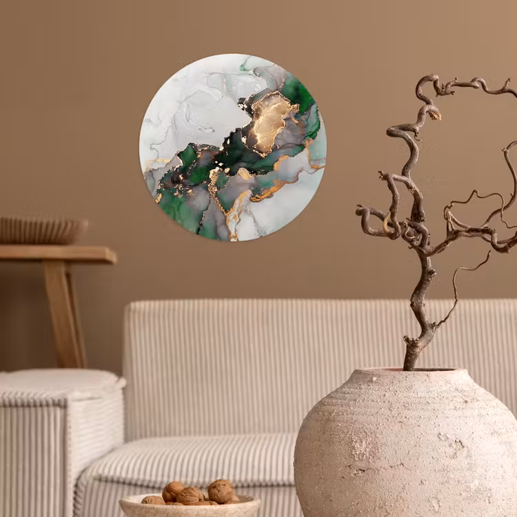 Behangcirkel - Marmer - Goud - Groen - Luxe — 2