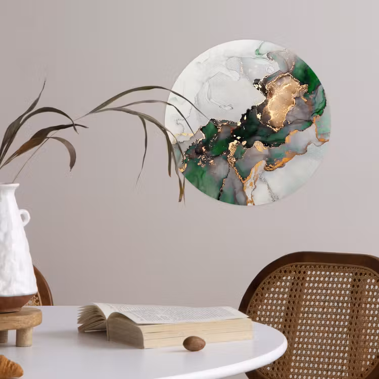 Behangcirkel - Marmer - Goud - Groen - Luxe — 4
