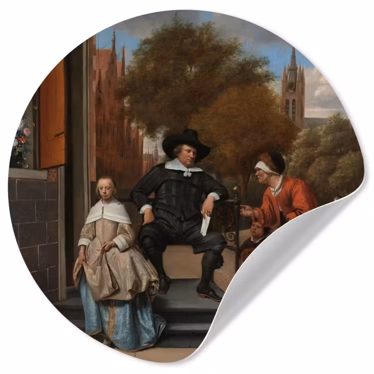 Behangcirkel - De burgemeester van Delft en zijn dochter - Schilderij van Jan Steen — 1
