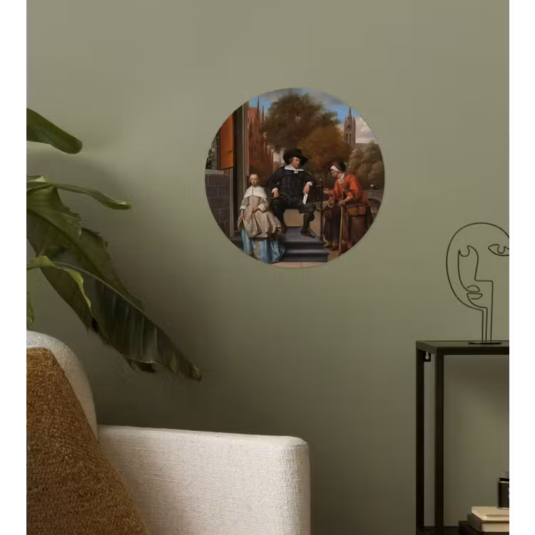 Behangcirkel - De burgemeester van Delft en zijn dochter - Schilderij van Jan Steen — 3
