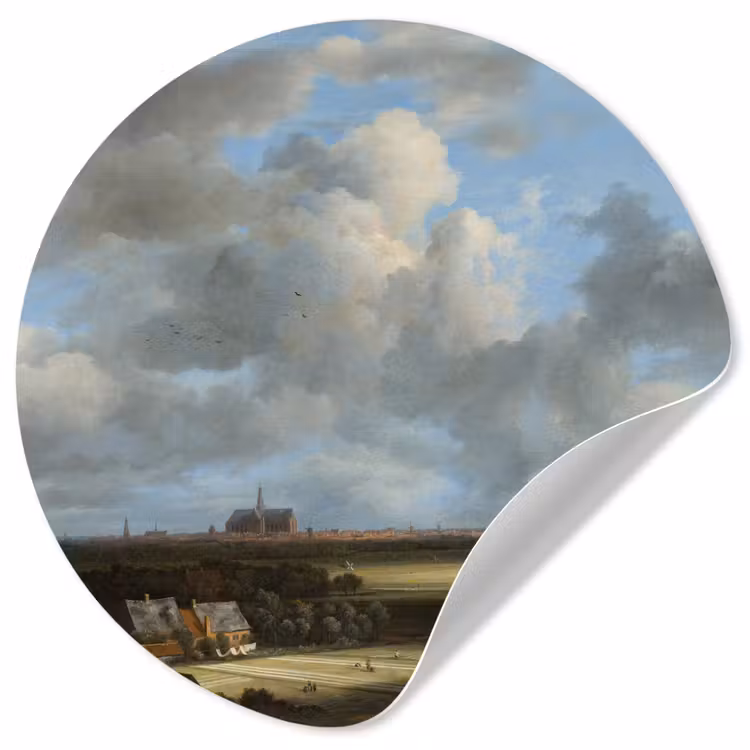 Behangcirkel - Gezicht op Haarlem met bleekvelden - Schilderij van Jacob van Ruisdael — 1