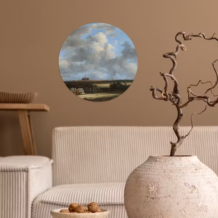 Behangcirkel - Gezicht op Haarlem met bleekvelden - Schilderij van Jacob van Ruisdael — 2