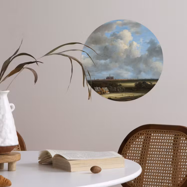 Behangcirkel - Gezicht op Haarlem met bleekvelden - Schilderij van Jacob van Ruisdael — 4