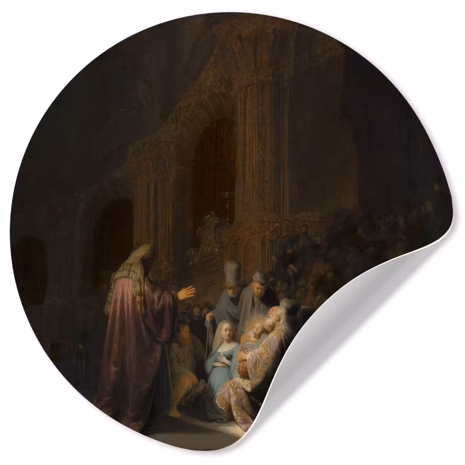 Behangcirkel - Het loflied van Simeon - Schilderij van Rembrandt van Rijn — 1