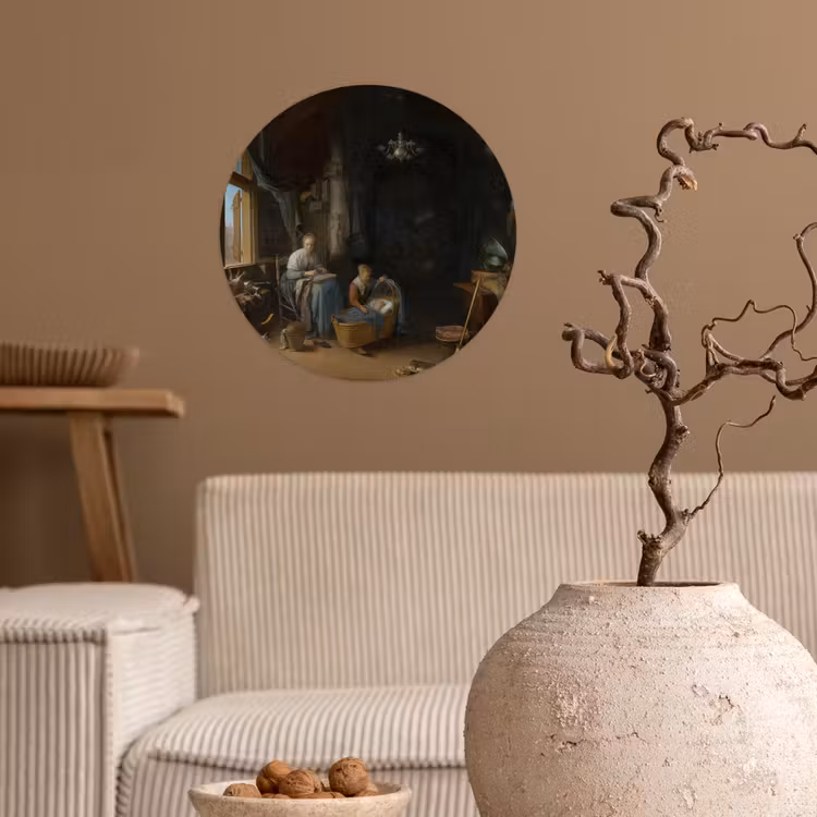 Behangcirkel - De jonge moeder - Schilderij van Gerrit Dou — 2