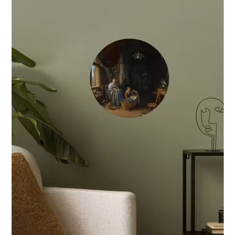 Behangcirkel - De jonge moeder - Schilderij van Gerrit Dou — 3