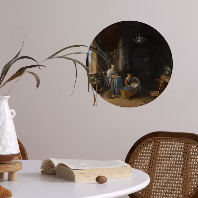 Behangcirkel - De jonge moeder - Schilderij van Gerrit Dou — 4