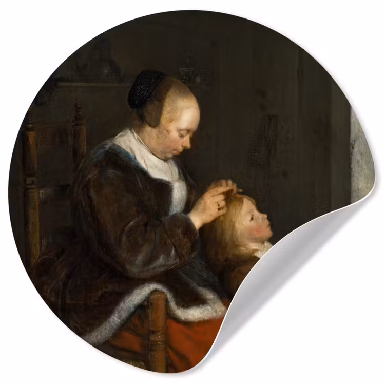 Behangcirkel - De luizenjacht - Schilderij van Gerard ter Borch — 1