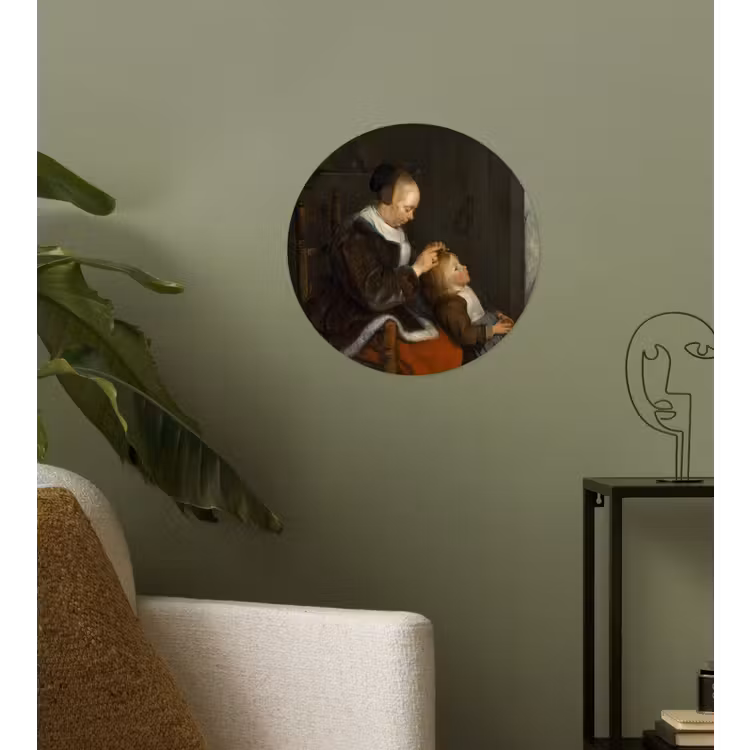 Behangcirkel - De luizenjacht - Schilderij van Gerard ter Borch — 3
