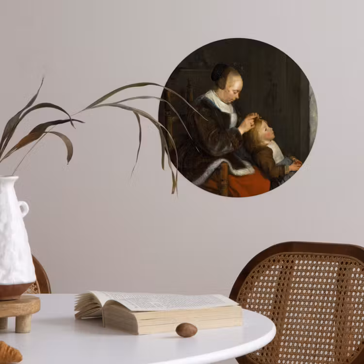 Behangcirkel - De luizenjacht - Schilderij van Gerard ter Borch — 4