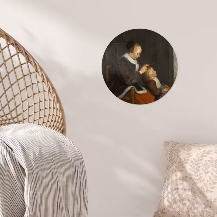 Behangcirkel - De luizenjacht - Schilderij van Gerard ter Borch — 5