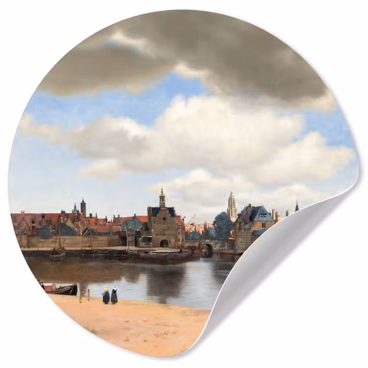 Behangcirkel - Gezicht op Delft - Schilderij van Johannes Vermeer — 1