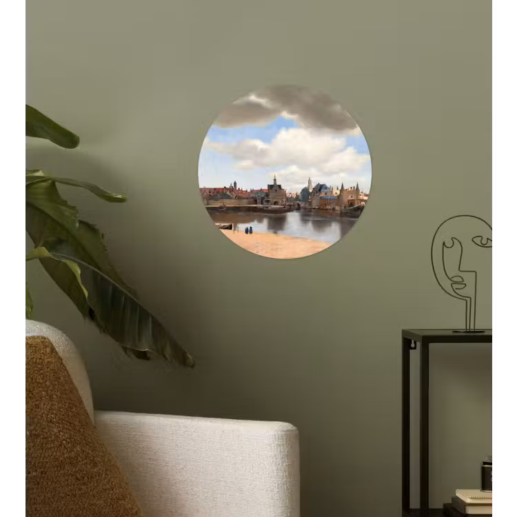 Behangcirkel - Gezicht op Delft - Schilderij van Johannes Vermeer — 3
