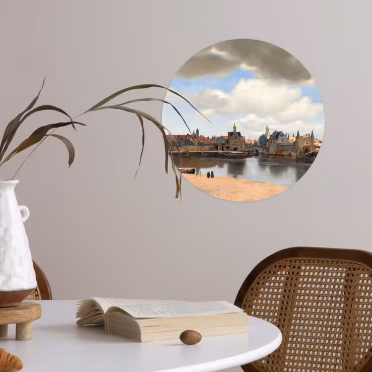 Behangcirkel - Gezicht op Delft - Schilderij van Johannes Vermeer — 4
