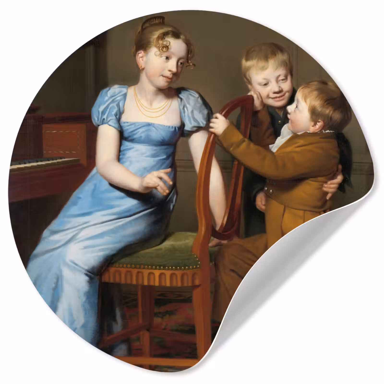 Behangcirkel - Het gestoorde pianospel - Schilderij van Willem Bartel van der Kooi — 1