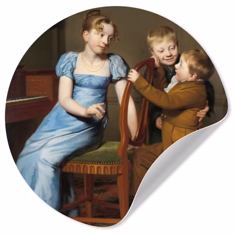 Behangcirkel - Het gestoorde pianospel - Schilderij van Willem Bartel van der Kooi — 1