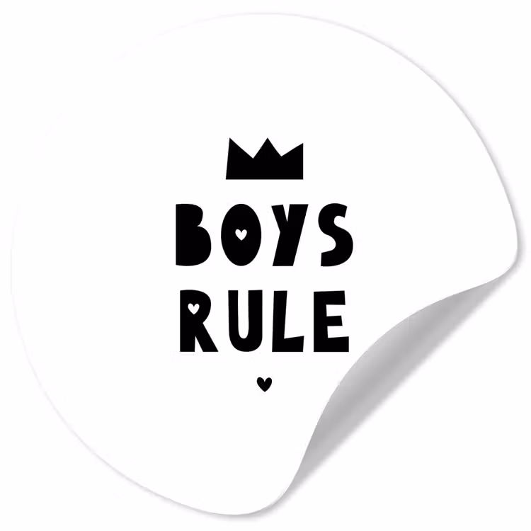 Behangcirkel - Boys Rule - Quotes - Spreuken - Kinderen - Jongens — 1