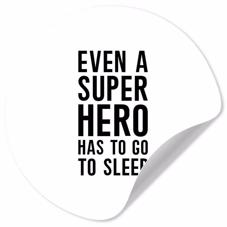 Behangcirkel - Quotes - Jongens - Even a super hero has to to go sleep - Spreuken - Kinderen — 1