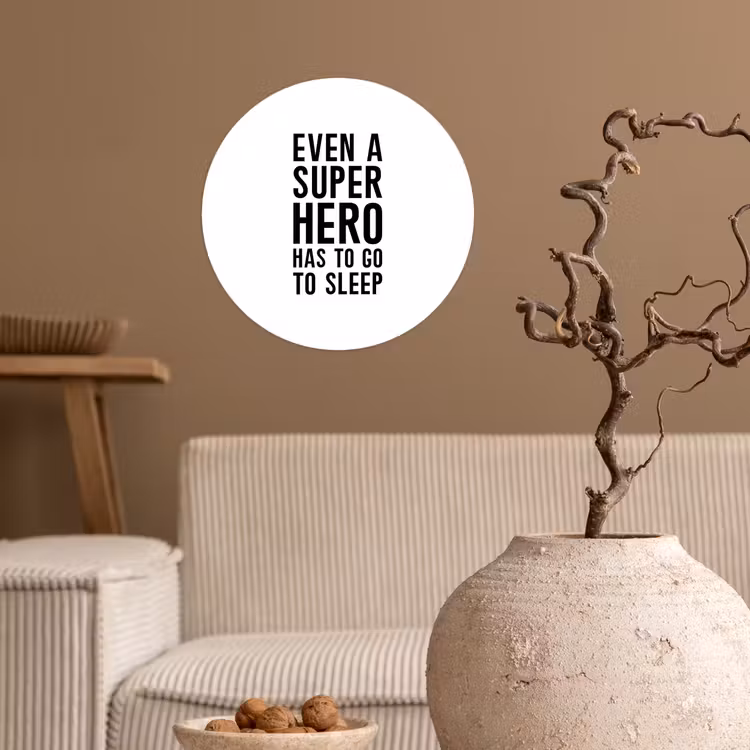 Behangcirkel - Quotes - Jongens - Even a super hero has to to go sleep - Spreuken - Kinderen — 2