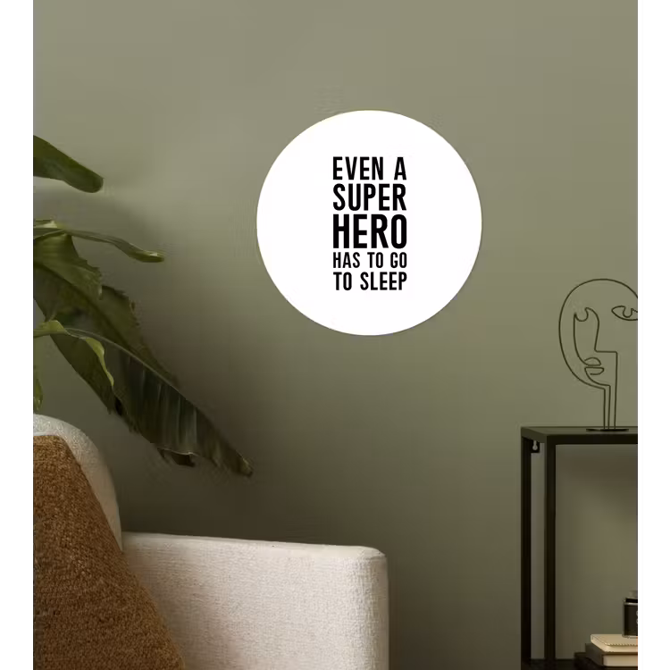 Behangcirkel - Quotes - Jongens - Even a super hero has to to go sleep - Spreuken - Kinderen — 3