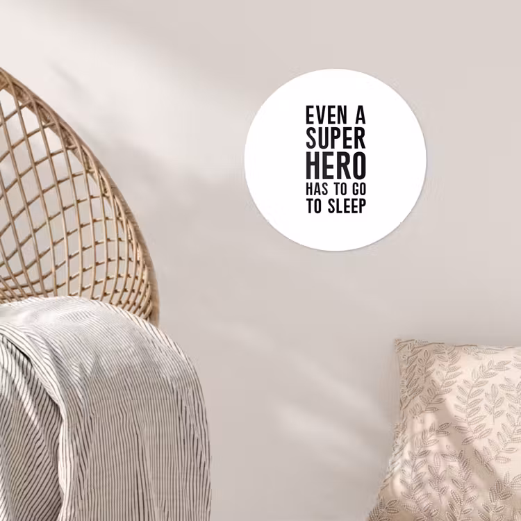 Behangcirkel - Quotes - Jongens - Even a super hero has to to go sleep - Spreuken - Kinderen — 5