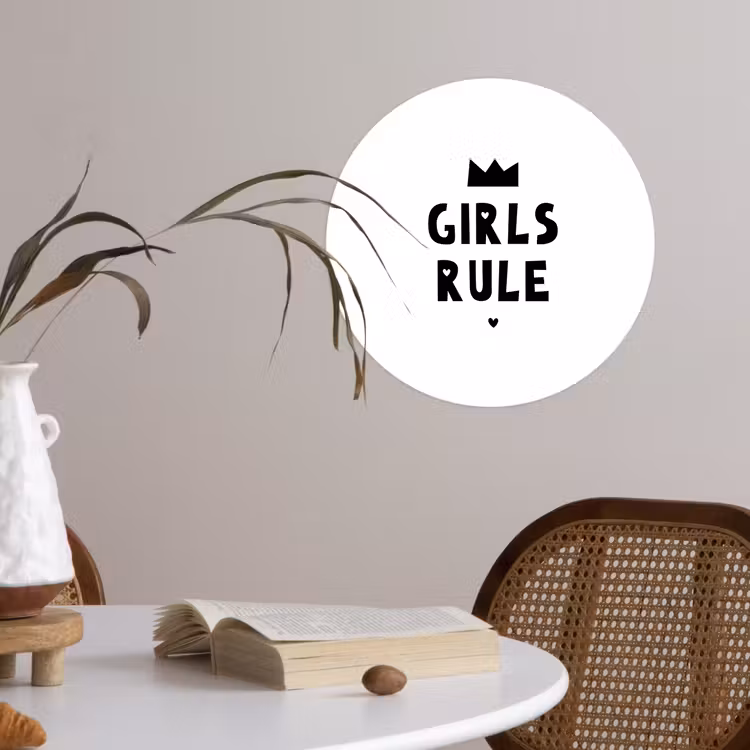 Behangcirkel - Quotes - Kinderen - Meisjes - Girls Rule - Spreuken — 4
