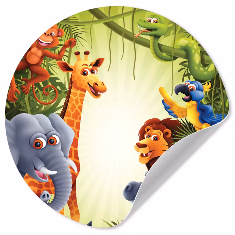 Behangcirkel - Jungle - Jongens - Meiden - Baby - Olifant - Leeuw - Giraf — 1