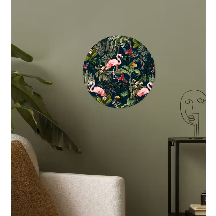 Behangcirkel - Jungledieren - Patroon - Kinderen - Flamingo - Papegaai - Kids — 3