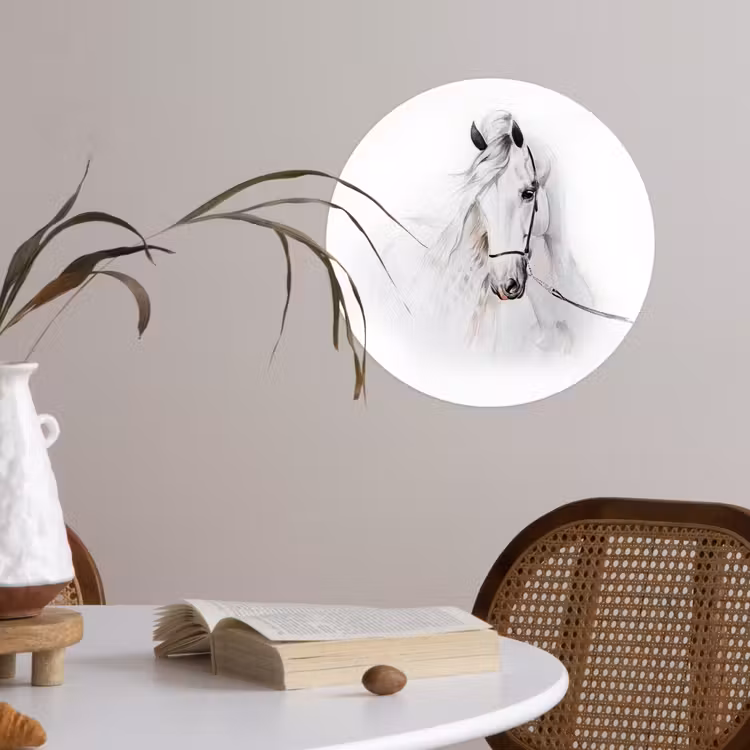 Behangcirkel - Paard - Waterverf - Dieren - Wit — 4
