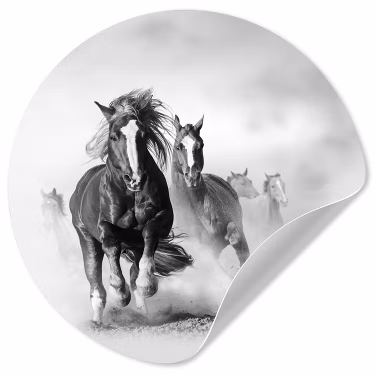 Behangcirkel - Paarden - Dieren - Illustratie — 1