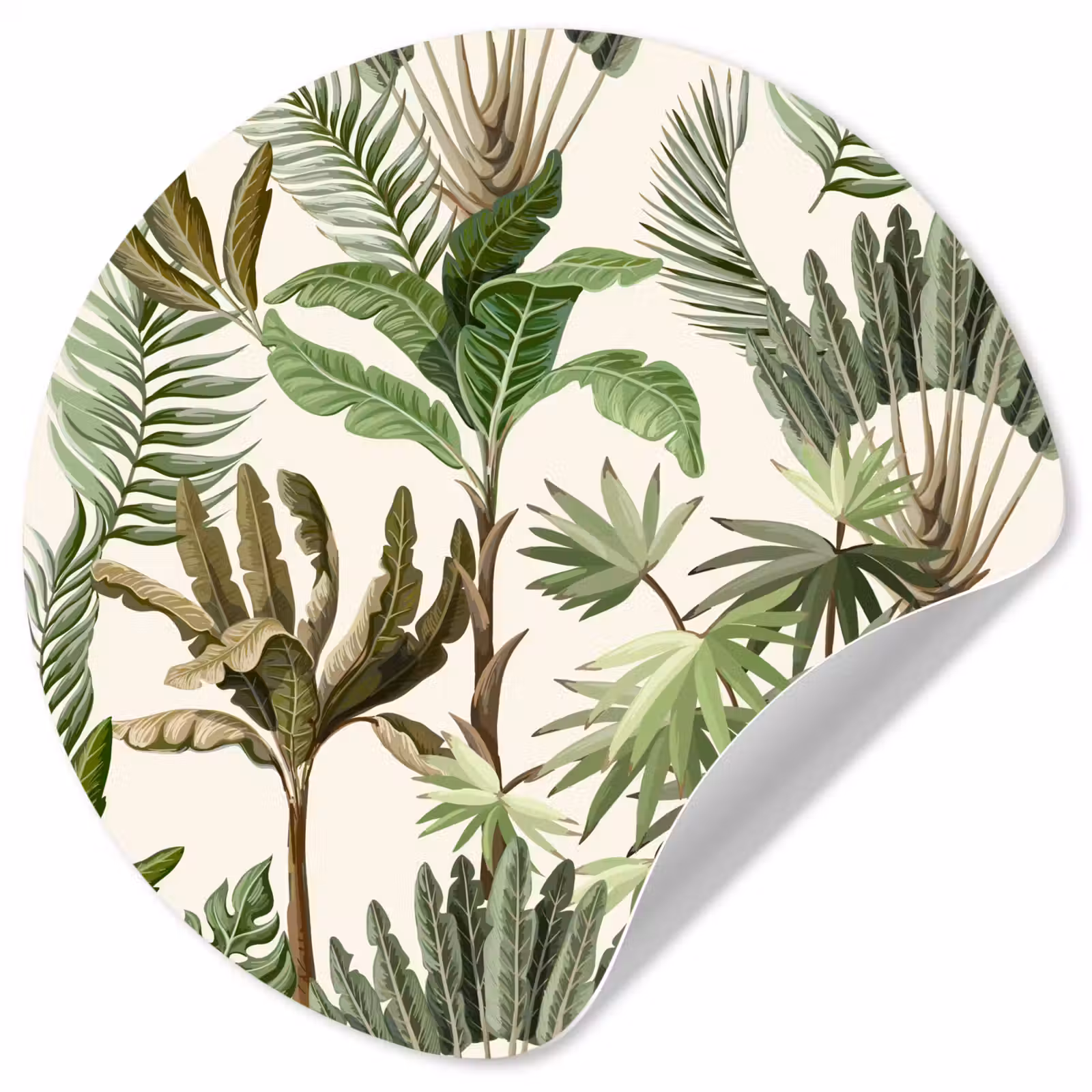 Behangcirkel - Jungle - Palmboom - Bananenplant - Kinderen - Natuur - Planten — 1