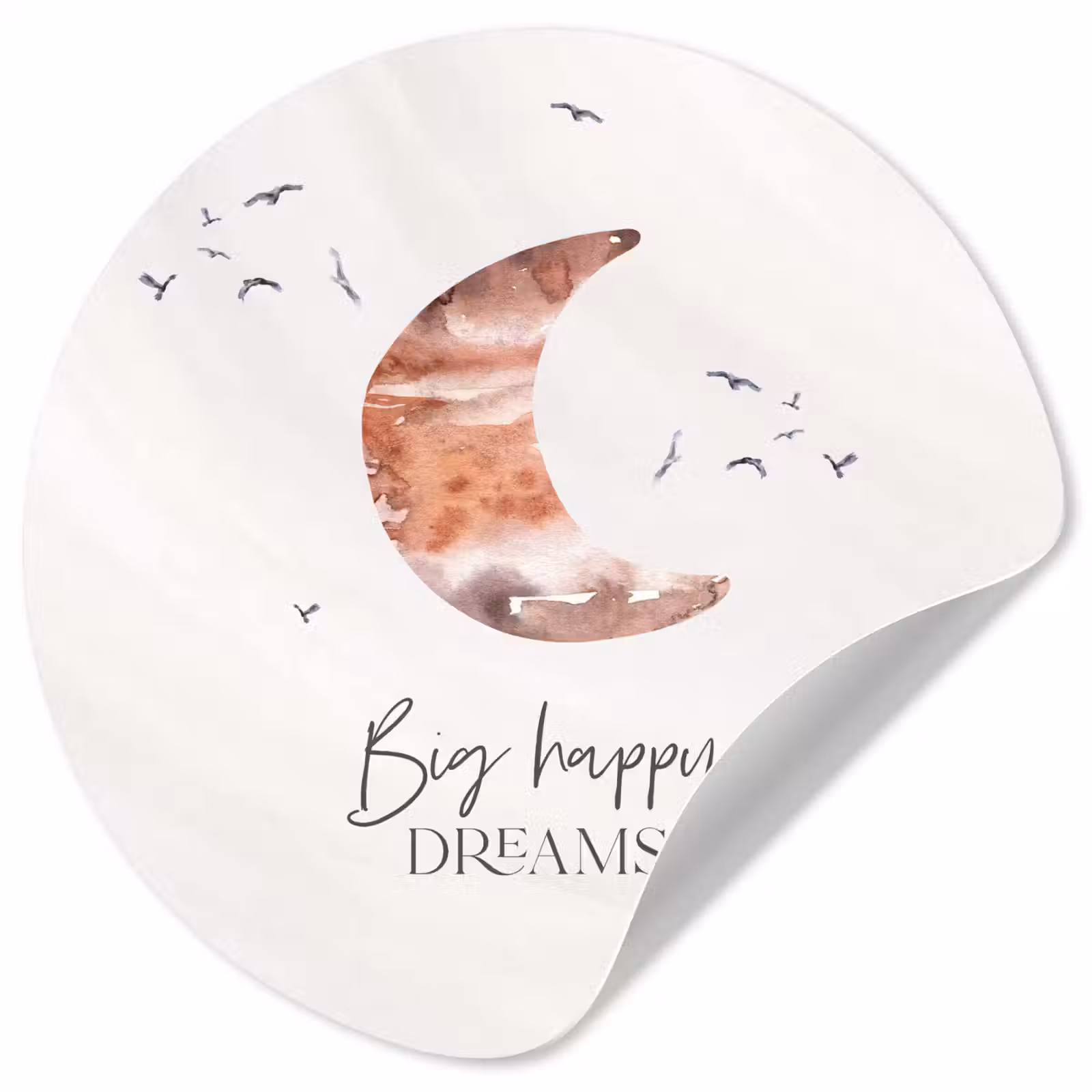 Behangcirkel - Kinderen - Spreuken - Big happy dreams - Jongens - Meisjes - Waterverf — 1