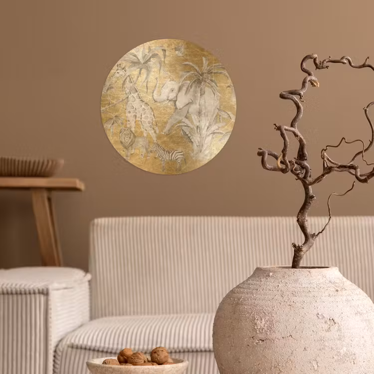 Behangcirkel - Jungle - Kinderen - Goud - Kinderen - Dieren — 2