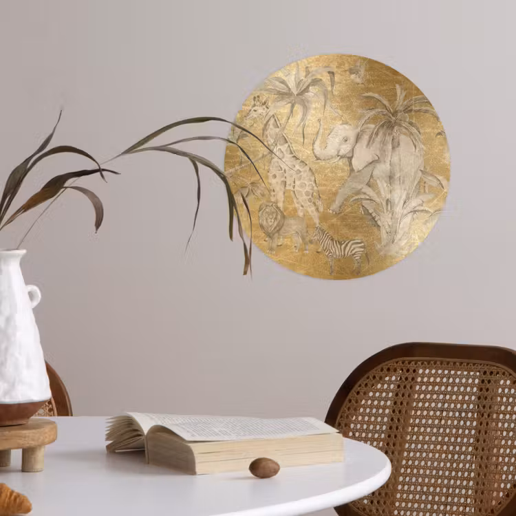 Behangcirkel - Jungle - Kinderen - Goud - Kinderen - Dieren — 4