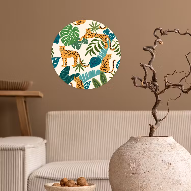 Behangcirkel - Jungle - Luipaard - Planten - Patroon - Meiden - Jongens — 2