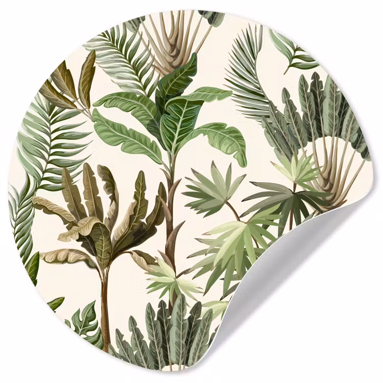 Behangcirkel - Jungle - Palmboom - Bananenplant - Kinderen - Natuur - Planten — 1