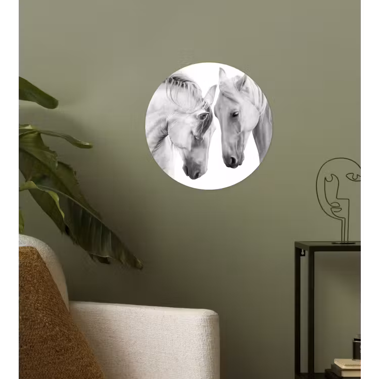 Behangcirkel - Paard - Dieren - Portret - Wit — 3