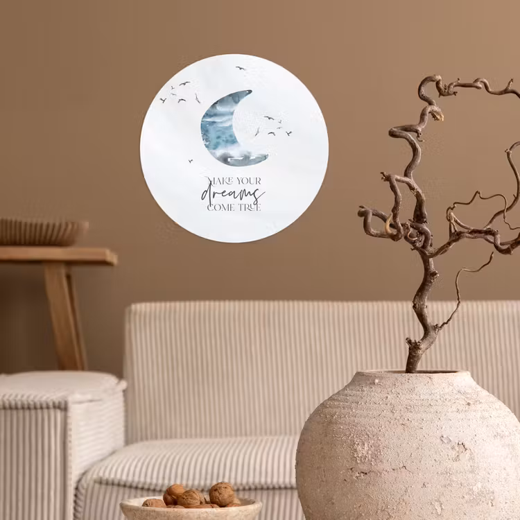 Behangcirkel - Kinderen - Make your dreams come true - Spreuken - Jongens - Blauw - Waterverf — 2